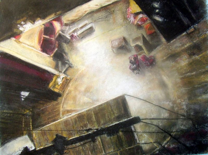 pohled z lávky, 40x55, 10.000,-