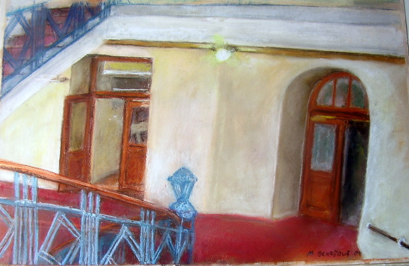 pohled ze schodiště, 40x58, 6.000,-