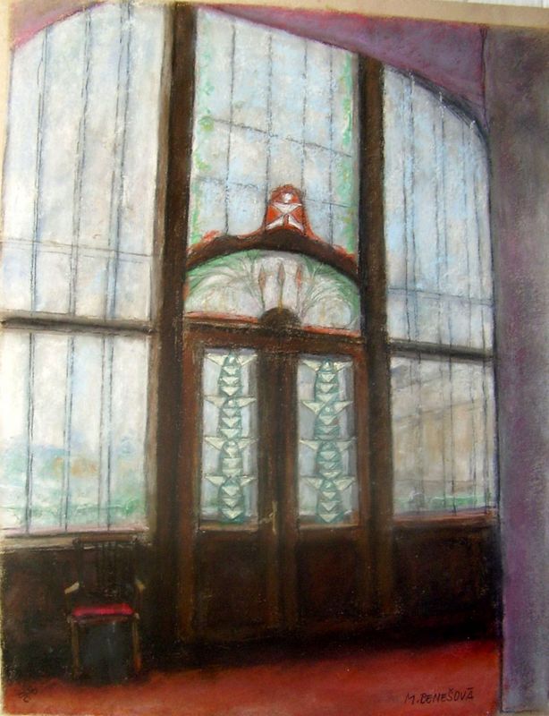 Foayer, okno na balkon, 40x55, 7.000,-